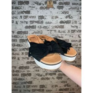 Ugg | women black bow platform sandals